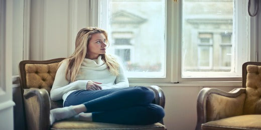 Woman in the comfortable room